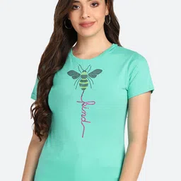 shashvi Women Green Embellished Cotton T-shirt-picture-17