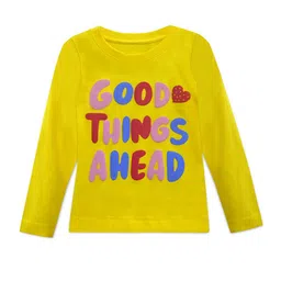 a.t.u.n. A T U N Girls Yellow Typography Printed Applique T-shirt-picture-10