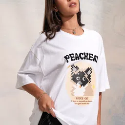 Tokyo Talkies Women Graphic Printed Round Neck Cotton Oversized T-shirt-image-68