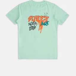 Pantaloons Junior Boys Green Typography Printed Cotton T-shirt-picture-37