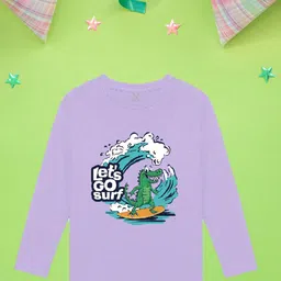 NUSYL Boys Purple Typography Printed Applique T-shirt-picture-14