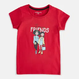 Pantaloons Junior Girls Printed Round Neck Cotton T-shirt-picture-49