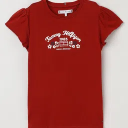 Tommy Hilfiger Girls Typography Printed Round Neck T-shirt-picture-29