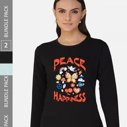 CHOZI Pack Of 2 Printed Cotton Casual T-shirt-picture-24