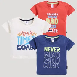 Nottie Planet Boys Pack Of 3 Typography Printed Cotton T-shirt-picture-18