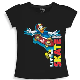 Minicult Girls Donald Duck Printed Cotton T-shirt-image-91