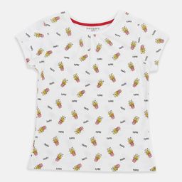 Pantaloons Junior Girls Conversational Printed Cotton T-shirt-picture-17