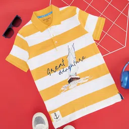 Pantaloons Junior Boys Graphic Printed Polo Collar Cotton T-shirt-image-34