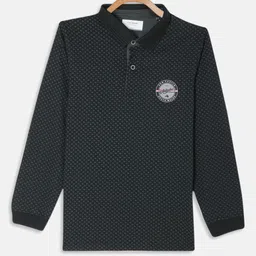 Octave Boys Green Printed Polo Collar Applique T-shirt-picture-52