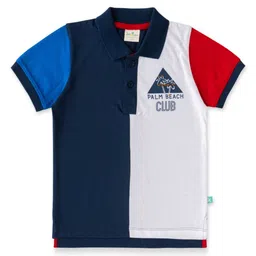 JusCubs Boys Colourblocked Polo Collar Applique T-shirt-picture-45