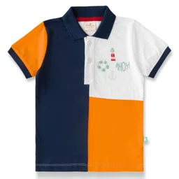 JusCubs Boys Colourblocked Polo Collar Applique T-shirt-picture-36