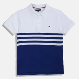 Tommy Hilfiger Boys Colourblocked Polo Collar Cotton T-shirt-image-29