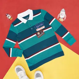 Pantaloons Junior Boys Striped Polo Collar Cotton T-Shirt-picture-28