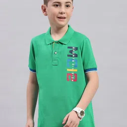 Monte Carlo Boys Typography Printed Polo Collar Cotton Casual T-shirt-picture-18