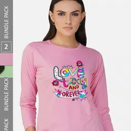 CHOZI Pack Of 2 Graphic Printed Cotton T-shirt-picture-19