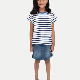 BAESD Girls Striped Crew Neck Pure Cotton T-shirt-picture-10