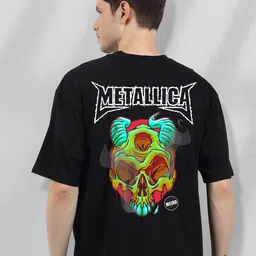 PRONK Graphic Printed Pure Cotton Oversized T-Shirt-image-2