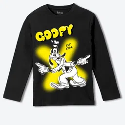 YK Disney Boys Goofy Graphic Printed Round Neck Pure Cotton T-shirt-image-9