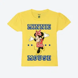 YK Disney Girls Minnie Mouse Printed Pure Cotton Applique T-shirt-picture-23