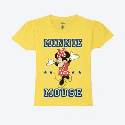 YK Disney Girls Minnie Mouse Printed Pure Cotton Applique T-shirt-picture-18