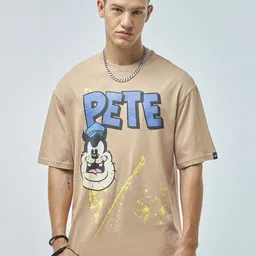 Bewakoof Printed Round Neck Short Drop Shoulder Sleeves Cotton Oversized T-shirt-picture-55