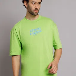 GRIFFEL Typography Printed Drop Shoulder Cotton T-Shirt-picture-20
