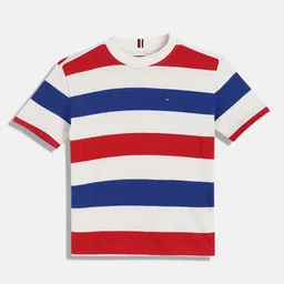 Tommy Hilfiger Boys Striped Round Neck Cotton T-shirt-picture-46
