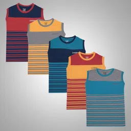 Dollar Champion Kidswear Boys 5 Striped Applique T-shirt-picture-11