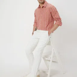 Mufti Slim Fit Striped Pure Cotton Casual Shirt-picture-32