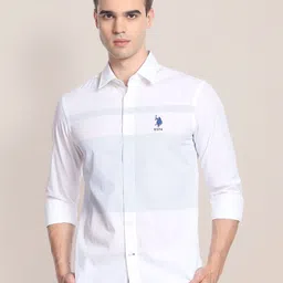 U.S. Polo Assn. Horizontal Stripes Pure Cotton Casual Shirt-image-23