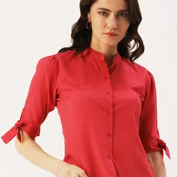 DressBerry Sleeves Crepe Shirt Style Top-picture-15