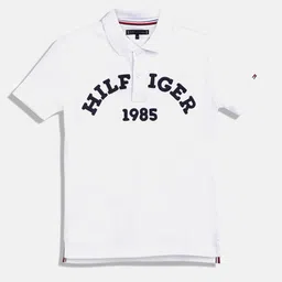 Tommy Hilfiger Boys Typography Self Design Polo Collar Pure Cotton T-shirt-picture-40