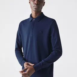 Lacoste Men Navy Blue Solid Polo Collar T-shirt-picture-38