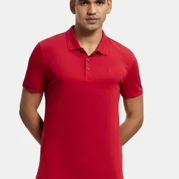 Jockey Men Red Solid Polo Collar T-shirt-picture-20