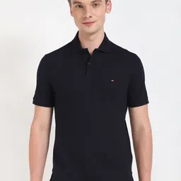 Tommy Hilfiger Men Solid Polo Collar Cotton T-shirt-picture-32