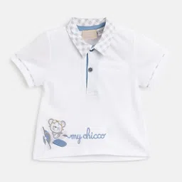 Chicco Boys Polo Collar Cotton T-Shirt With Applique Detail-picture-37