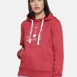 Campus Sutra Women Maroon Sweatshirt-picture-2