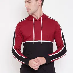 LE BOURGEOIS Men Colourblocked Hooded T-shirt-picture-41