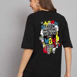Imsa Moda Graphic Printed Drop-Shoulder Sleeves Cotton Oversized T-shirt-picture-16