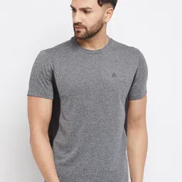 ATHLISIS Men Grey Melange Slim Fit T-shirt with Active Quick Dry Technology-picture-30