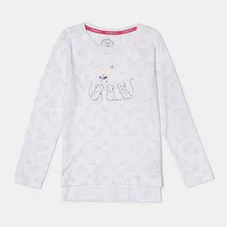 Jockey Girls Super Combed Cotton Printed Regular Fit Full Sleeve Round Neck Tshirt- AG19 image 1