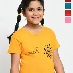 BAESD Girls Pack Of 5 Typography Printed Cotton T-shirt-picture-18