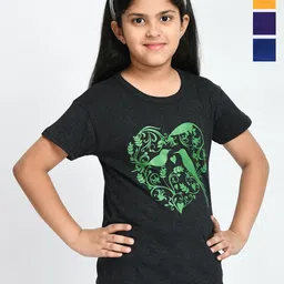 BAESD Girls Pack of 4 Typography Printed Cotton T-shirt-picture-55