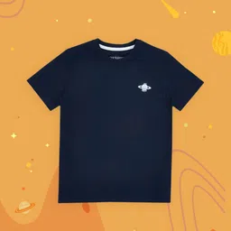 Pantaloons Junior Boys Navy Blue Pure Cotton T-shirt image 1