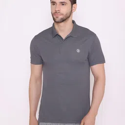 BODYACTIVE Men Grey Polo Collar Cotton T-shirt-picture-13