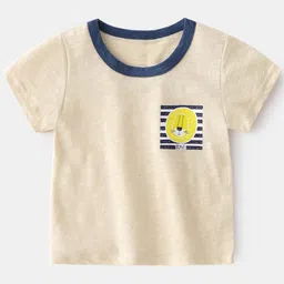 StyleCast Boys Beige Graphic Printed Round Neck Short Sleeves Pure Cotton T-shirt-picture-19