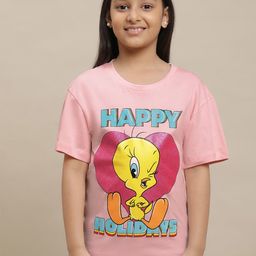 Kids Ville Girls Looney Tunes Printed Pure Cotton T-shirt-picture-19