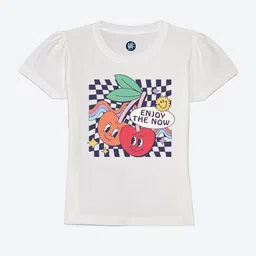 YK Girls Graphic Printed Pure Cotton T-shirt-image-9
