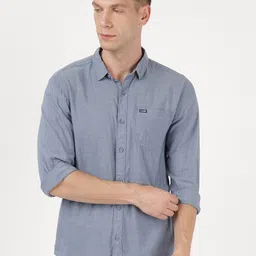 Wrangler Men Blue Slim Fit Casual Solid Shirt-picture-31