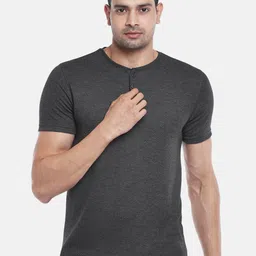 BYFORD by Pantaloons Men Grey Henley Neck Slim Fit Outdoor T-shirt-picture-16